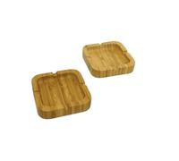 Cenicero cuadrado de bambú, 2 unidades, de madera de bambú, cenicero duradero y elegante, accesorios para fumadores (2 ceniceros cuadrados)