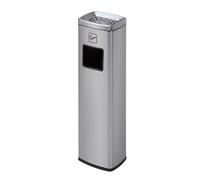 Cenicero de Acero Inoxidable para Exteriores con Papelera, Gran Capacidad, recolector de Colillas Independiente, extraíble y fácil de Limpiar, Color marrón (Parte Superior Abierta).
