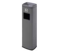 Cenicero de Acero Inoxidable para Exteriores con Papelera, Gran Capacidad, recolector de Colillas Independiente, extraíble y fácil de Limpiar, Color marrón (Parte Superior Abierta).
