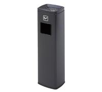 Cenicero de Acero Inoxidable para Exteriores con Papelera, Gran Capacidad, recolector de Colillas Independiente, extraíble y fácil de Limpiar, Color marrón (Parte Superior Abierta).
