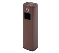 Cenicero de Acero Inoxidable para Exteriores con Papelera, Gran Capacidad, recolector de Colillas Independiente, extraíble y fácil de Limpiar, Color marrón (Parte Superior Abierta).