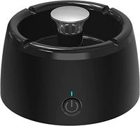 Cenicero de aspiradora eléctrica para coche, cenicero portátil, cenicero inodoro, cenicero sin humo con purificador de aire, cenicero USB recargable (negro oscuro (recargable))