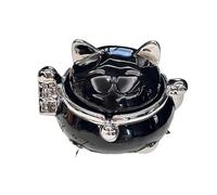 Cenicero de cerámica Cenicero de cerámica Lucky Cat con tapa: diseño elegante y a prueba polvo for el hogar, la oficina o sala estar(Color 2)