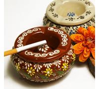 Cenicero de cerámica con tapas, resistente al viento, cenicero de cigarrillos para uso en interiores o exteriores, soporte para cenizas para fumadores, cenicero de escritorio, diseño decorativo único
