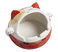 Cenicero de Cerámica Forma de Gato Rojo para Decoración Navideña, Uso Decorativo y Almacenamiento de Cenizas en Hogar y Colección Personal