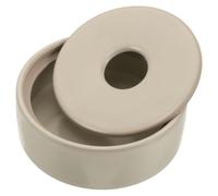 Cenicero de Cerámica Vintage con Tapa para Escritorio y Hogar | Redondo de 230ml, Beige Esmaltado, Borde Suave, Fácil Limpieza, Estable, Uso Interior y Exterior