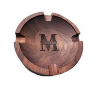 Cenicero de cigarros personalizado, cenicero de madera de nogal para exteriores, regalo personalizado con nombre grabado para hombres, accesorios únicos hechos a mano para fumar (nogal - 003)