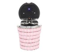 Cenicero de Coche con Luz LED Rosa, Plástico y Gemas