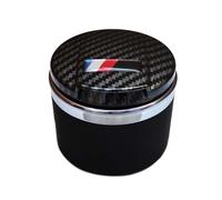 Cenicero de Coche para BMW Serie 1/3/5/7 y X1/X3/X5/X6, con Luz LED y Tapa, Desmontable y Portátil (Fibra de carbon)