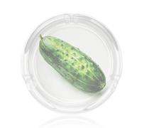Cenicero de cristal con diseño botánico de pepino en acuarela para cigarrillos. Estuche para ceniceros para decoración del hogar y la oficina.