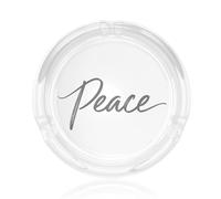Cenicero de cristal minimalista con diseño lineal y la palabra "Paz" para cigarrillos. Estuche para ceniceros para decoración del hogar y la oficina.