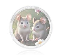 Cenicero de cristal Mouse in Love con diseño de boquilla empotrada, adecuado tanto para fumar en interiores como en exteriores.