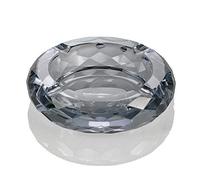 Cenicero de cristal para cigarrillos de cigarros, decoración de mesa para el hogar, oficina, escritorio, color negro