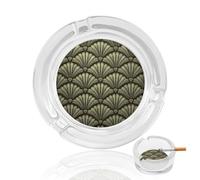 Cenicero de cristal verde oliva para cigarrillos, cenicero decorativo portátil para decoración del hogar y la oficina