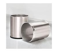 Cenicero de Exterior Papelera Papelera Oficina Papelera de Acero Inoxidable Doble Capa Interior Y Exterior Todo de Acero Redondo Papelera Destapada Cocina Sala de Estar Baño Hotel Contenedor de Basura