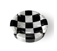 Cenicero de mármol a cuadros blanco negro decoración regalo colección White Black Marble Ashtray Ø 10 cm