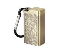 Cenicero de metal con tapa, pequeño cenicero portátil para exteriores, para camping, interior, auto, hogar, patio, llavero