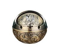 Cenicero de metal con tapas, resistente al viento, cenicero de cigarrillos para uso en interiores o exteriores, soporte de ceniza para fumadores, bandeja de ceniza de escritorio para decoración del