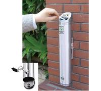 Cenicero de metal montado en la pared, contenedor de acero inoxidable para exteriores, para el hogar, jardín, patio, eliminación de gran capacidad