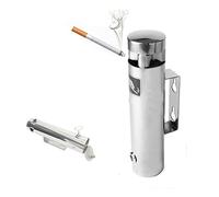 Cenicero de pared - Cenicero de cigarros de acero inoxidable, montado en la pared a prueba de herrumbre - Cenicero sin humo al aire libre, lata de colillas para exteriores, puesto avanzado para fuma