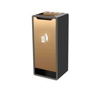 Cenicero de pie Botes de Basura de Acero Inoxidable for hoteles, vestíbulos, ceniceros Cuadrados Verticales, pasillos, Clubes y Salones Especiales. Papelera de Cigarrillos al Aire Libre(Negro)