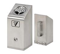 Cenicero de pie, cenicero de metal montado en la pared con cerradura, cenicero montado en la pared de acero inoxidable contenedor de colillas de cigarrillos con llave for fumar al aire libre en lugare