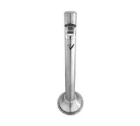 Cenicero de pie Ceniceros de Exterior con Columna Fija Vertical for Zona de Fumadores, Cubos de Basura de Hierro, Recogida de Colillas, Acero Inoxidable Plateado Papelera de Cigarrillos al Aire Libre