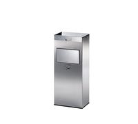 Cenicero de pie combinado de acero inoxidable VAR, capacidad 21 l, A x H x P 320 x 770 x 210 mm