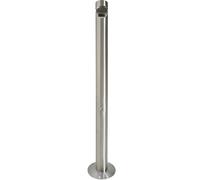 Cenicero de pie de acero inoxidable con tejadillo eurokraft pro, capacidad 1,5 l