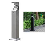 Cenicero de pie de acero inoxidable para exteriores para soporte de suelo contemporáneo, ceniceros de metal comerciales altos para patio exterior, cenicero independiente para uso en restaurantes,