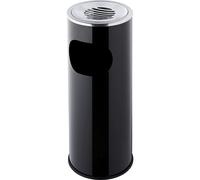 Helit h2516095 - Cenicero de pie de metal con recipiente interior, Negro