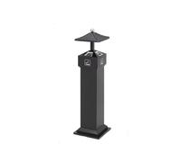 Cenicero De Pie Para Exterior Columna comercial de extinción de humo de acero inoxidable, columna de ceniza Vertical for exteriores, gran colector de ceniza fijable Cenicero Para Patio Exterior(Black)