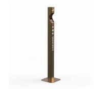 Cenicero de pie para exteriores, acero inoxidable, con base antideslizante, resistente al viento, fácil de limpiar, para patio, oficina, hogar, restaurantes, jardín (dorado)