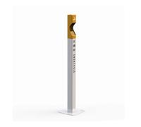 Cenicero de pie para exteriores, acero inoxidable, con base antideslizante, resistente al viento, fácil de limpiar, para patio, oficina, hogar, restaurantes, jardín (amarillo)