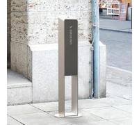 Cenicero de pie para exteriores, contenedor vertical de metal para eliminación de colillas de cigarrillos para jardines, porches y áreas comerciales