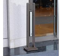 Cenicero de pie para uso en exteriores, cenicero de acero inoxidable, cubo interior extraíble, resistente al viento y fácil de limpiar, para patio, oficina, hogar, restaurantes, jardín (marrón 1)