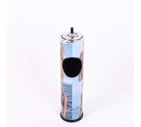 Cenicero de pie para uso en exteriores, cenicero grande y alto para colillas de cigarrillos, cenicero de metal comercial para fumadores y puros con tapa y cubo de basura (e)