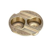 Cenicero de puros for patio exterior con soporte de doble ranura, diseño redondo a prueba de viento, eliminación de cenizas antigua for interiores y exteriores(A)