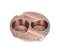 Cenicero de puros for patio exterior con soporte de doble ranura, diseño redondo a prueba de viento, eliminación de cenizas antigua for interiores y exteriores(C)