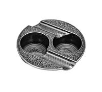 Cenicero de puros for patio exterior con soporte de doble ranura, diseño redondo a prueba de viento, eliminación de cenizas antigua for interiores y exteriores(B)