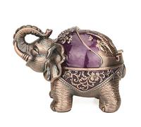 Cenicero decorativo de elefante con tapa para cigarrillos, soporte de metal para fumador, resistente al viento, ceniceros de cigarrillos para interiores y exteriores, adorno de regalo elegante para