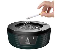 Cenicero eléctrico sin humo con descarga constante e intervalo, recargable, fresco, resistente al viento, sin olor, para interiores, base desmontable y lavable