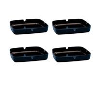 Cenicero elegante (4 ceniceros) de material anti quemaduras, anti golpes, fácil limpieza, producción italiana - Paquete de 4 unidades (negro)