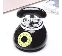 Cenicero Exterior Ceniceros Originales Cenicero De Mesa Mesa De Comedor De Cerámica Cenicero Antiguo Decoración De Artesanía Estilo Teléfono Creativo Decoración Del Hotel-Negro