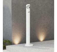 Cenicero Exterior con Rejilla para Apagar Cigarrillos, Papelera Vertical de Acero Inoxidable, Contenedor de Colillas de Cigarrillos, Cubo Interior Extraíble(White)