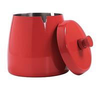 Cenicero extragrande con tapa para cigarrillos, de acero inoxidable, sin humo, inodoro, resistente al viento, para el hogar, oficina, mesa, patio, balcón al aire libre (4.72 x 3.93 x 4.33 pulgadas)