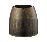 Cenicero extragrande de acero inoxidable y bronce para exteriores e interiores. Cenicero grande de metal para mesa.