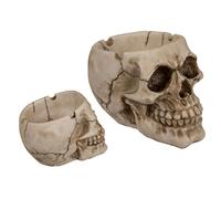 Cenicero Gótico de Calavera en Poliresina, Decoración de Mesa Vintage, Accesorio para Fumador, 12 cm, Diseño Alternativo para Halloween