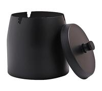 Cenicero grande con tapa para cigarrillos, acero inoxidable, sin humo, inodoro, resistente al viento, para el hogar, oficina, mesa, patio, balcón al aire libre (3.94 x 3.2 x 3.8 pulgadas)