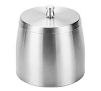 Cenicero grande para exteriores con tapa, cenicero para patio exterior, bandeja de acero inoxidable resistente al viento y sin humo.